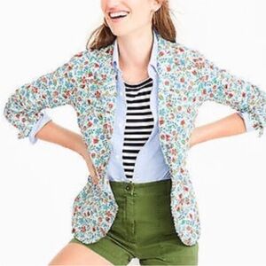 J.Crew Liberty print blazer Jacket 6 M Floral Print Cotton Fresh Spirng Summer